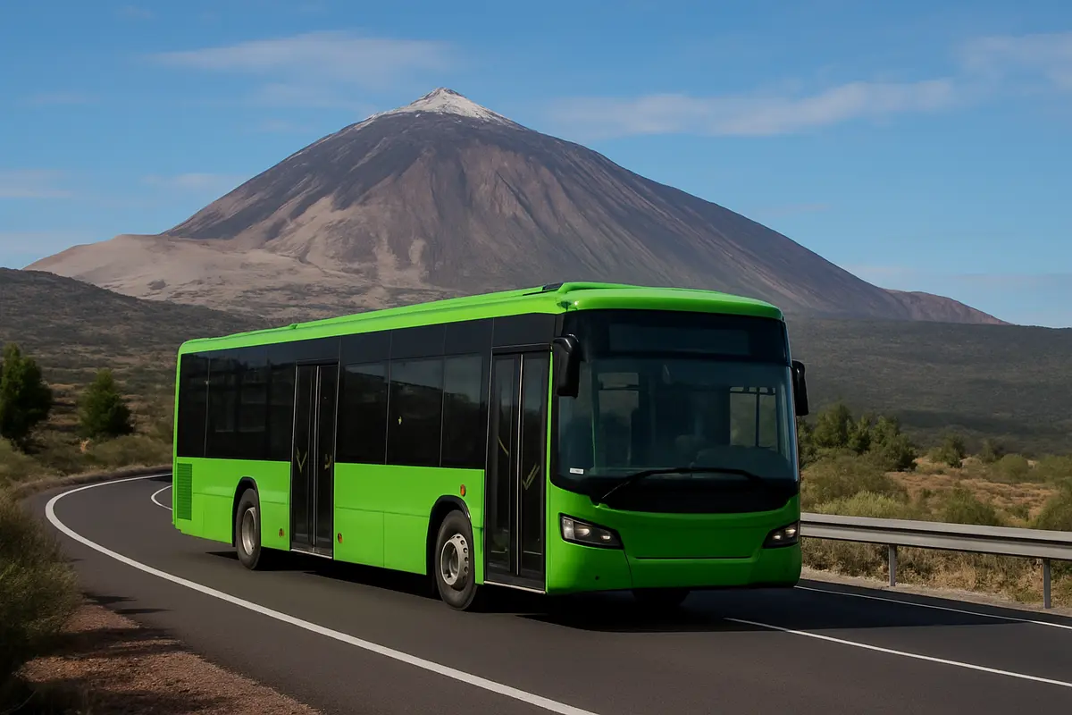 Fotografía editorial de transporte público en Tenerife