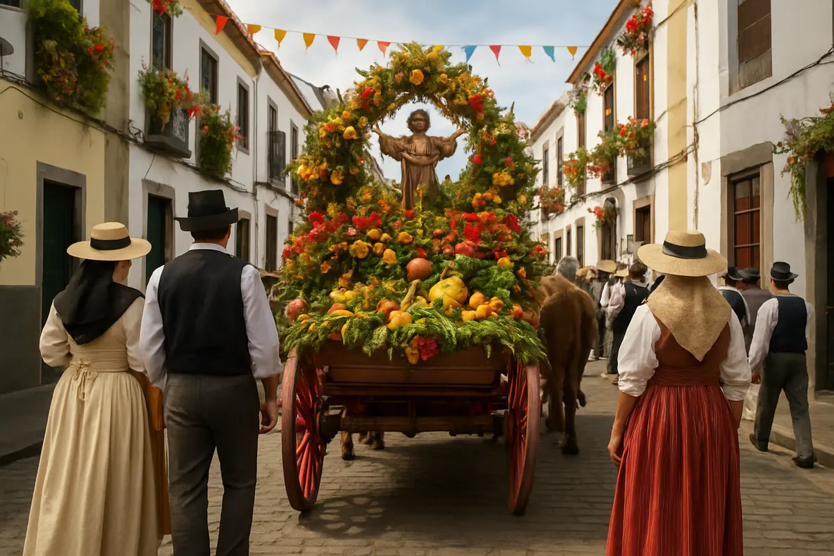 Arona prepara las fiestas del Santísimo Cristo de la Salud para el 5 de octubre Fotografía editorial de una celebración patronal en un pueblo de Tenerife