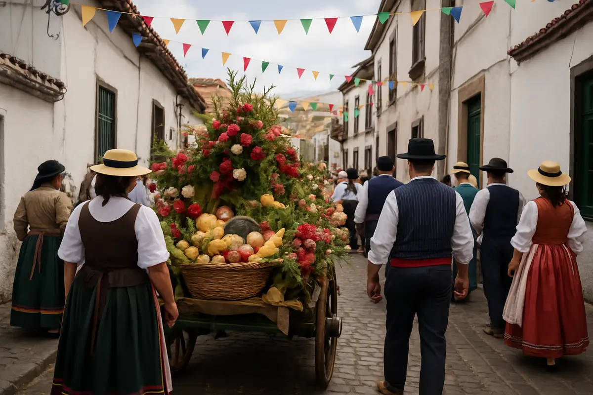 San Miguel de Abona celebra sus fiestas patronales hasta el 29 de septiembre Fotografía editorial de una romería tradicional canaria