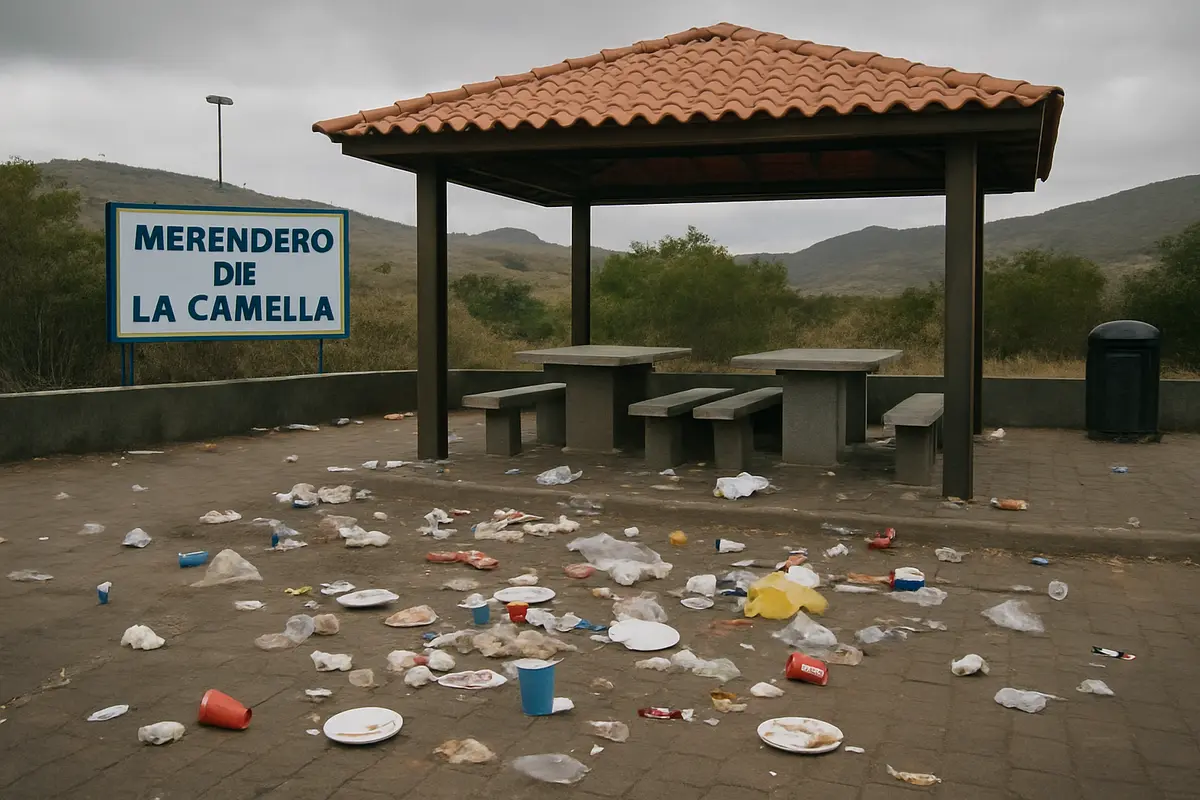 Imagen ilustrativa: Merendero de La Camella, lleno de basura tras un cumpleaños; el Ayuntamiento busca a los responsables