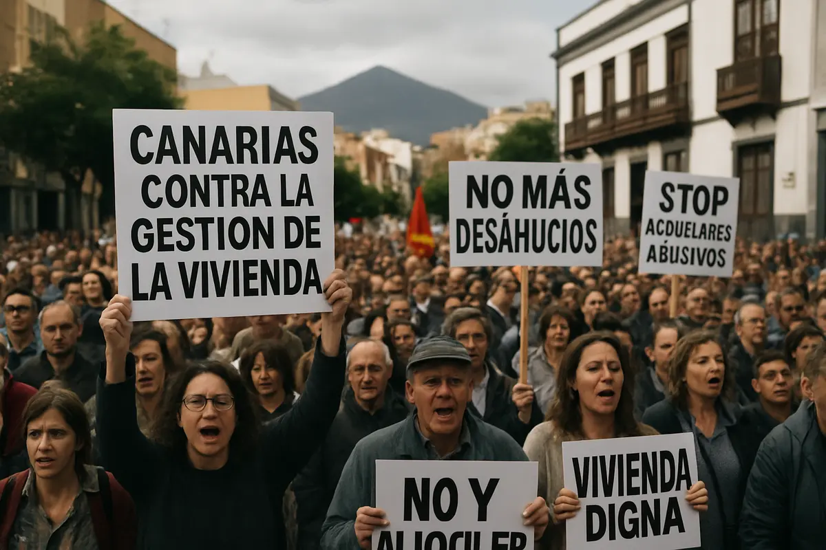 Imagen ilustrativa: Miles salen a la calle en Canarias contra la gestión de la vivienda