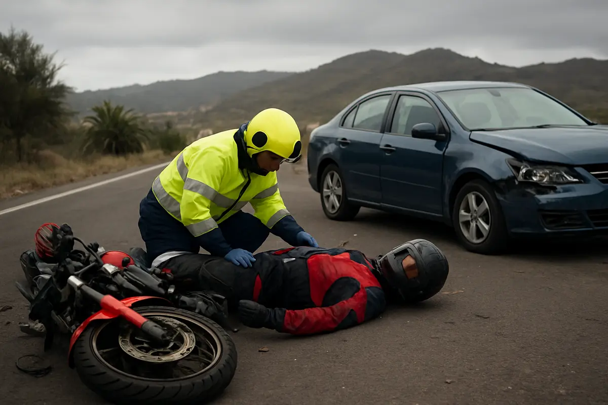 Imagen ilustrativa: Motorista hospitalizado tras chocar con un coche en Santiago del Teide